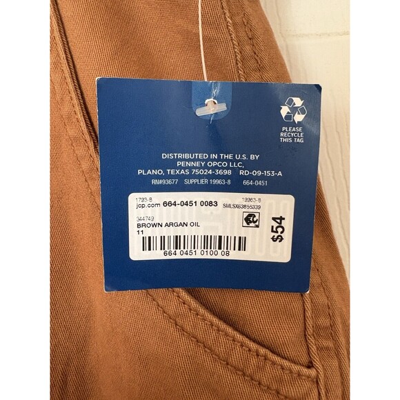 Arizona Jeans Co Women’s Juniors Cargo Pants Brown Argan Oil Sz 11 Drawstrings - Picture 3 of 16